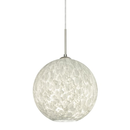 Besa Lighting Coco 12 Pendant, Carrera, Satin Nickel Finish, 1x60W Incandescent 1JT-COCO1219-SN